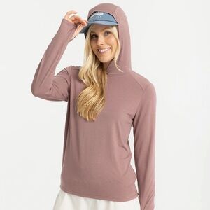 Free Fly Women’s Bamboo Shade Hoody Mauve/Pink UPF 50+ size medium